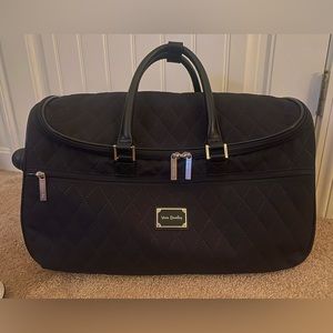 Black Quilted Vera Bradley Rolling Luggage Bag